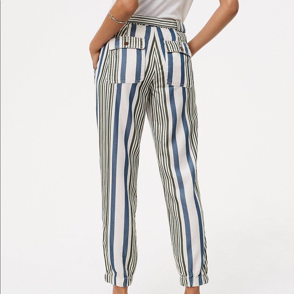 striped pants with tie waist